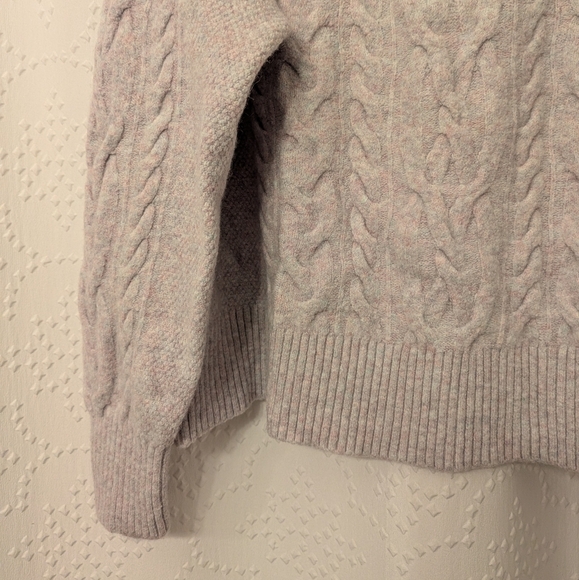 J. Crew Cable-knit half-zip sweater in Supersoft Merino Wool Blend Women's Large - Picture 2 of 6